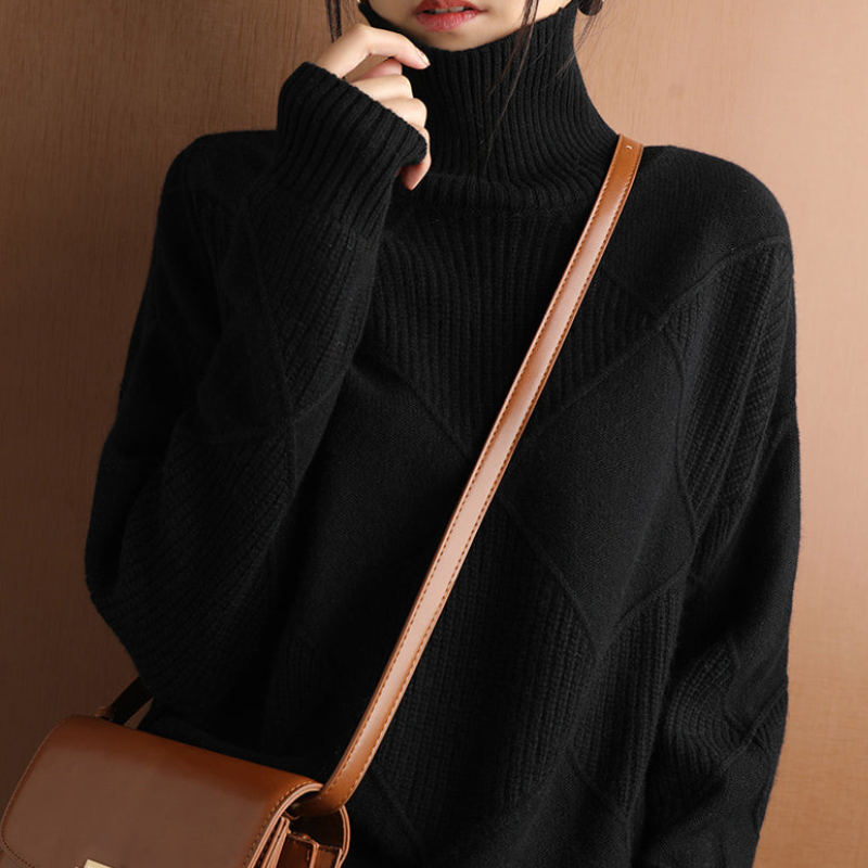 Luxe Dames Coltrui – Zacht, Warm en Elegant met Hoge Kraag