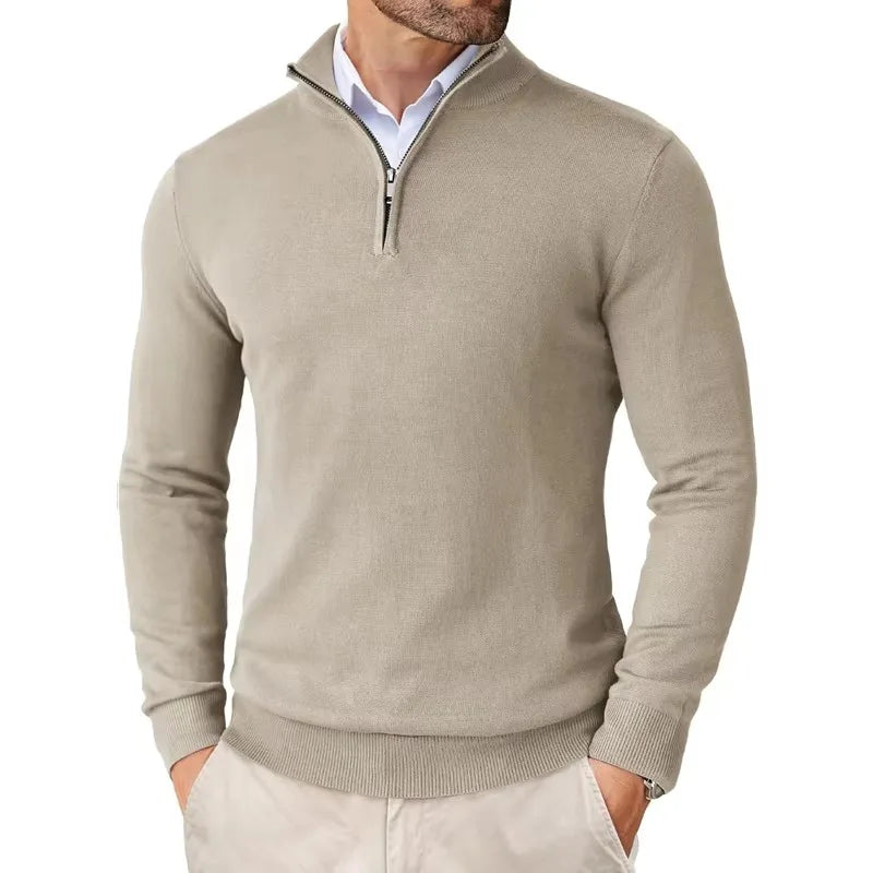 Herren-Pullover mit halbem Reißverschluss – Klassischer Pullover mit moderner Passform