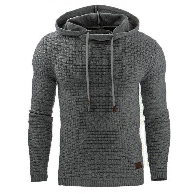 Gestrickter Herren-Hoodie – Bequemer Pullover mit modernem Waffelmuster