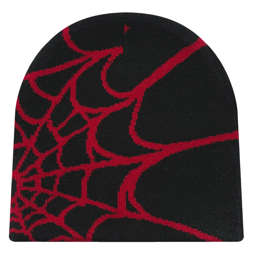 Unisex Spinnenweb Beanie – Streetstyle Gebreide Muts met Patroon