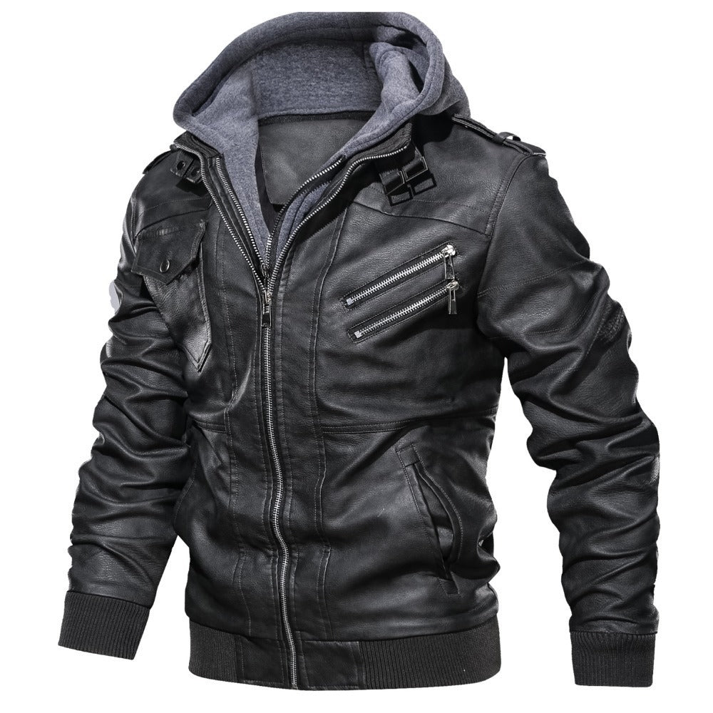 Herren-Bikerjacke mit Kapuze – kühl und bequem