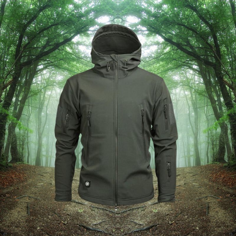 Herren-Softshelljacke für Outdoor-Aktivitäten – Taktisches Design mit Kapuze