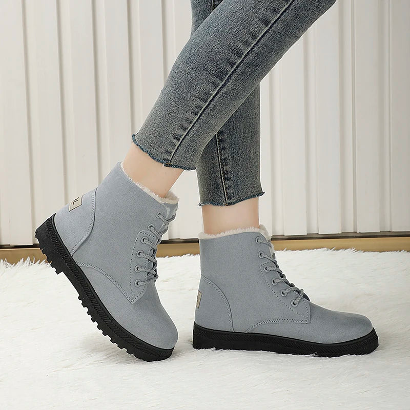 Damen-Winterstiefel mit Fellfutter – Warme, rutschfeste Stiefeletten