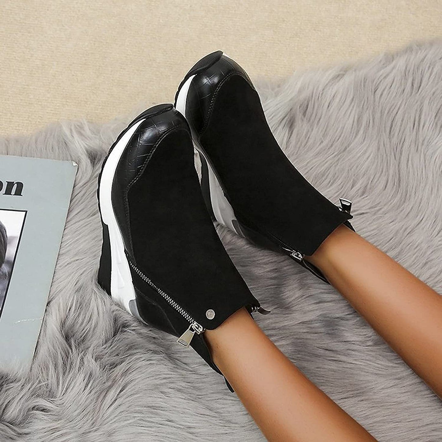 Dames enkellaarsjes – Sportieve winterboots met zachte voering