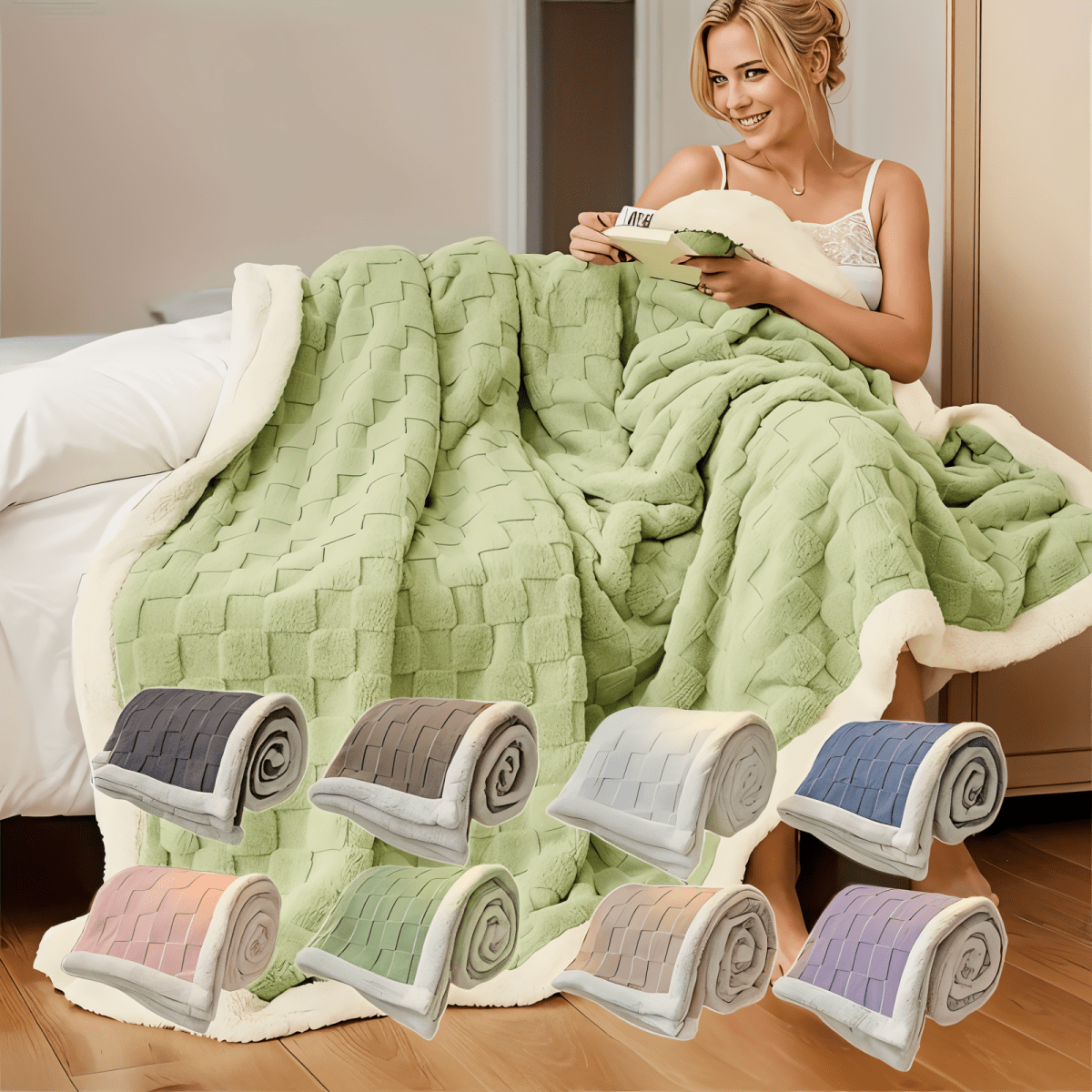 Doppelseitige Plüschdecke – Weiche und warme Decke für Bett und Sofa