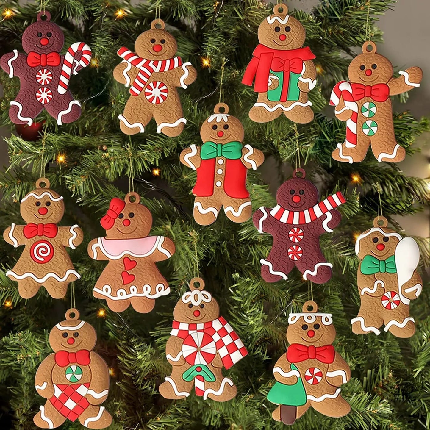 Gingerbread Pop Ornamenten – Kersthangers Set voor Boom & Decoratie