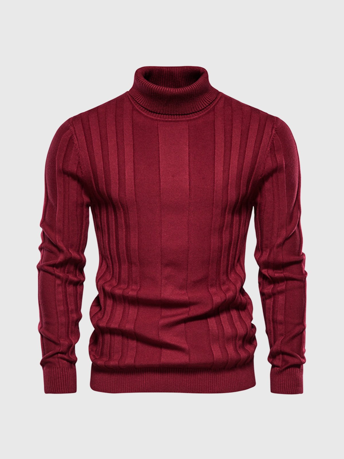 Herren-Rollkragenpullover – Schmal geschnittener Strickpullover mit Rippenmuster