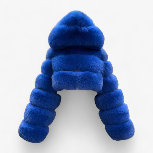 Dames Luxe Winterjas – Elegante Imitatiebontjas met Capuchon