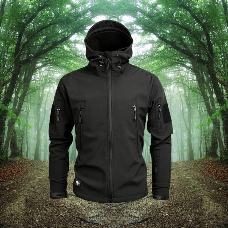 Herren-Softshelljacke für Outdoor-Aktivitäten – Taktisches Design mit Kapuze