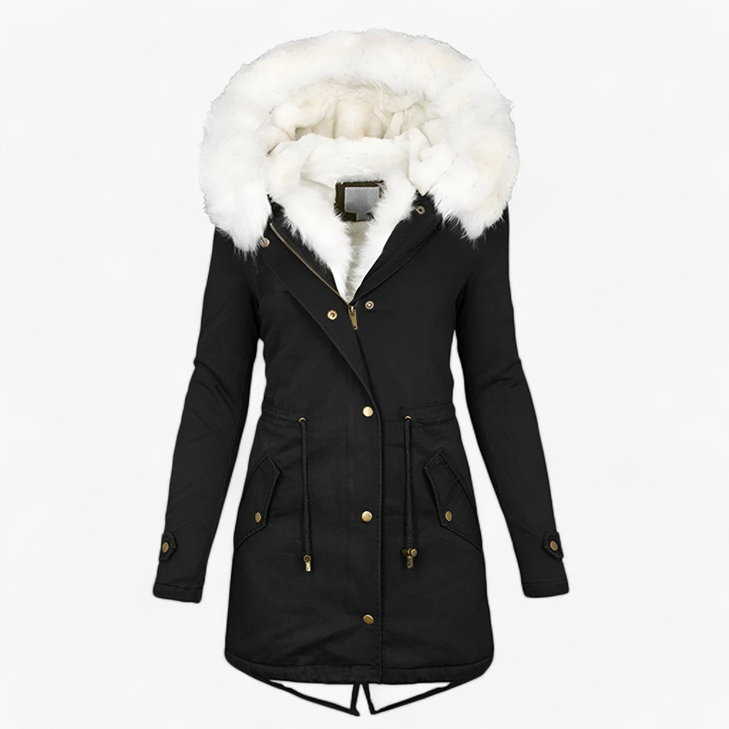 Luxe Winterjas voor Dames – Elegante Jas met Grote Capuchon