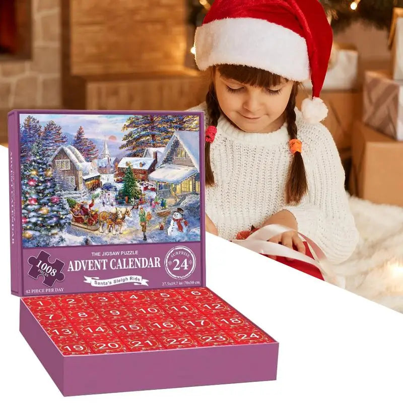 Puzzel Adventskalender – 24 Dagen Kerstpuzzel met 1000 Stukjes