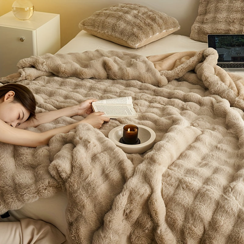 Pluizige luxe deken – Warme en stijlvolle plaid voor elk seizoen