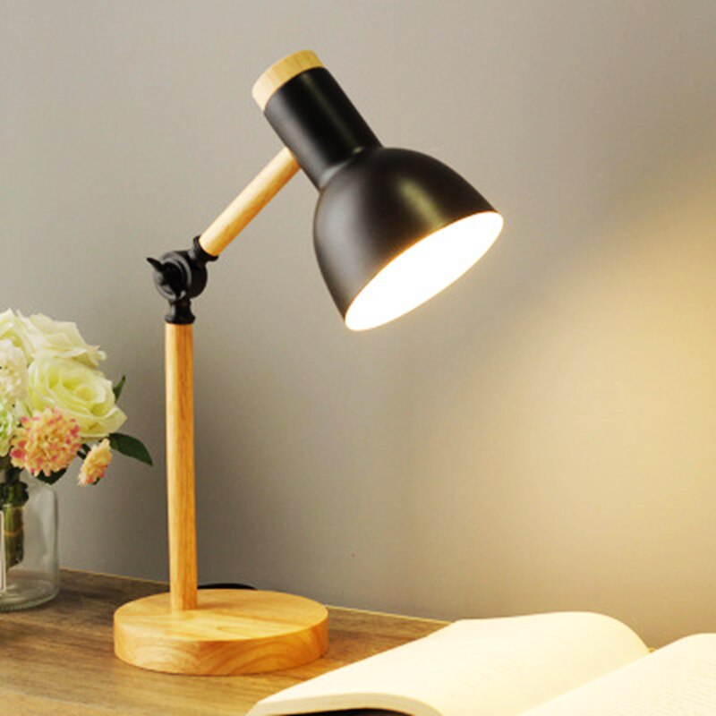 Moderne Tafellamp – Houten Bureaulamp met Verstelbare Arm