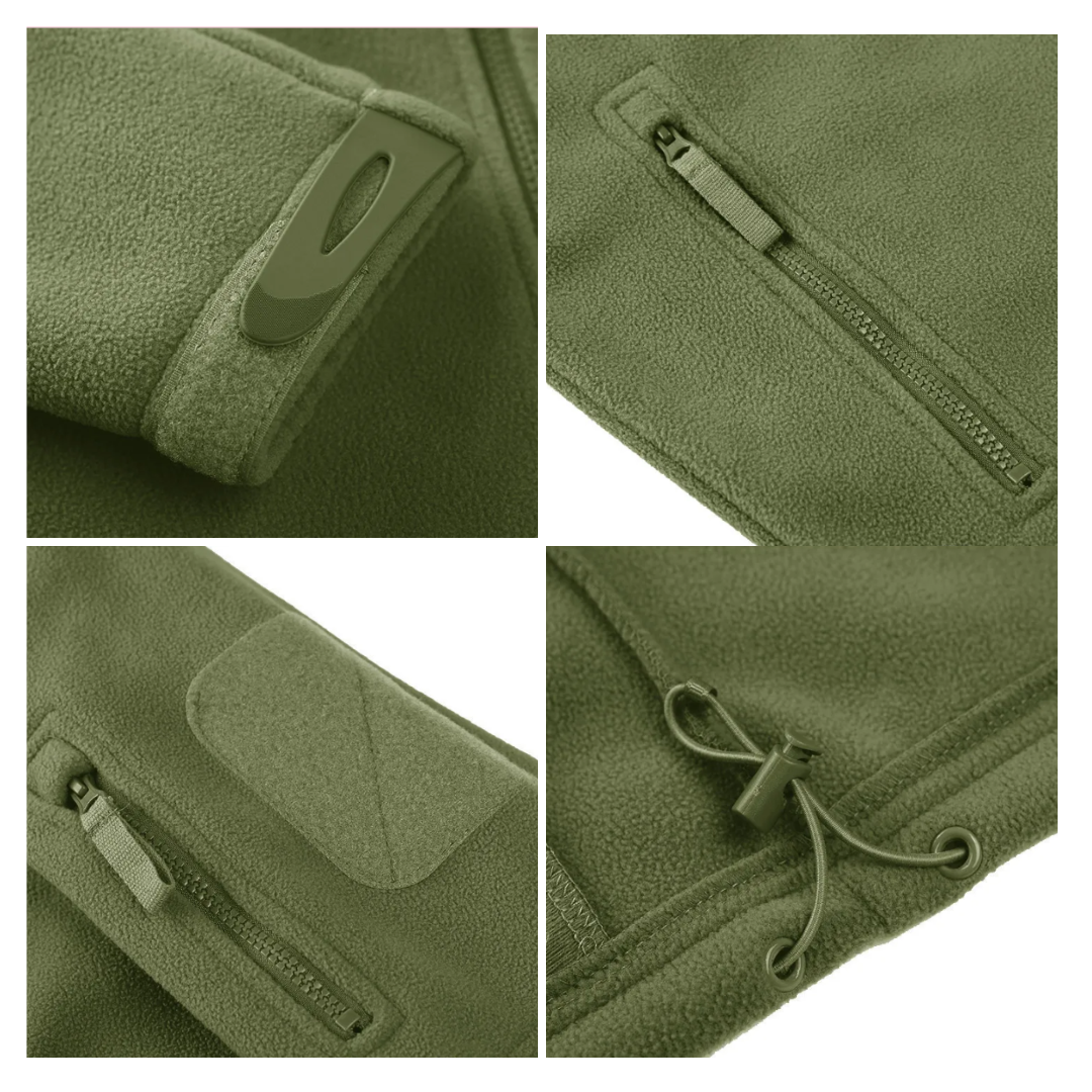 Heren Fleece Jas – Warme Softshell Outdoorjas met Rits