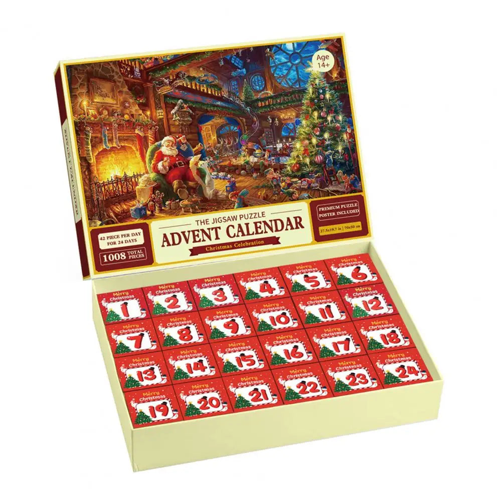 Luxe Puzzel Adventskalender – 1008-Delige Kerstkamer Editie