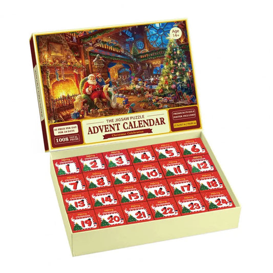 Luxe Puzzel Adventskalender – 1008-Delige Kerstkamer Editie