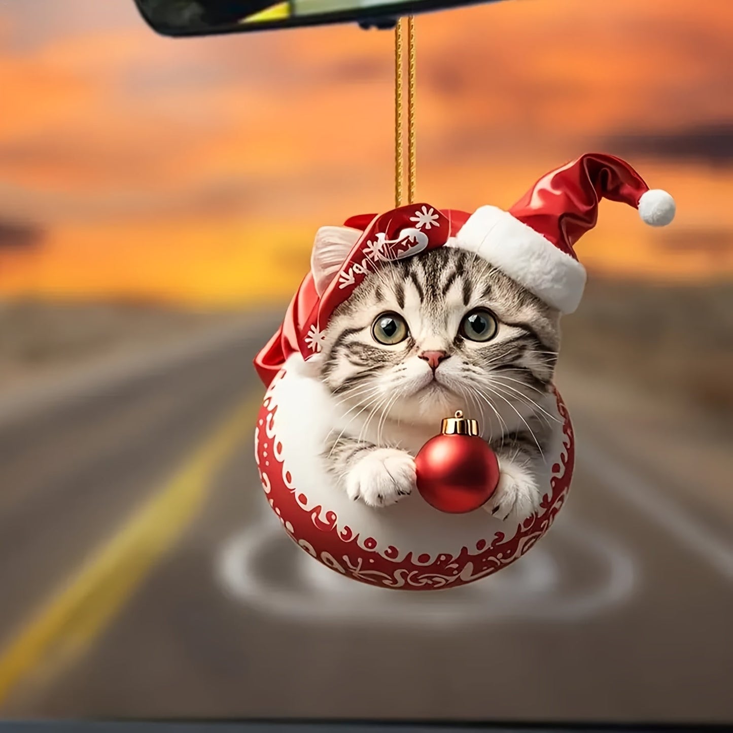Kerst Kat Ornament – Schattige Hanger voor Boom, Auto & Decoratie