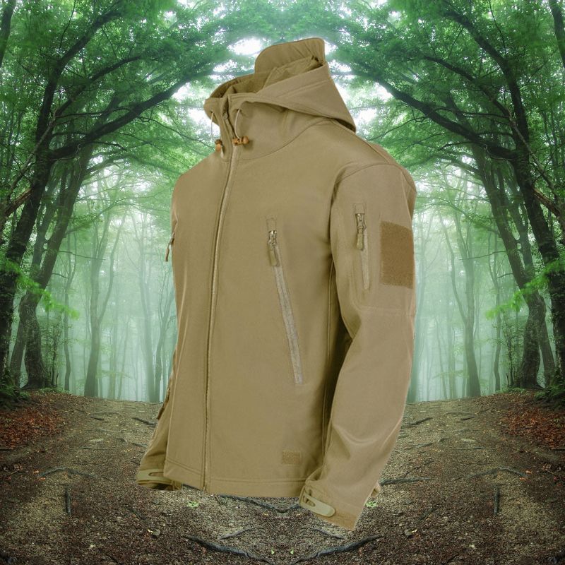 Herren-Softshelljacke für Outdoor-Aktivitäten – Taktisches Design mit Kapuze
