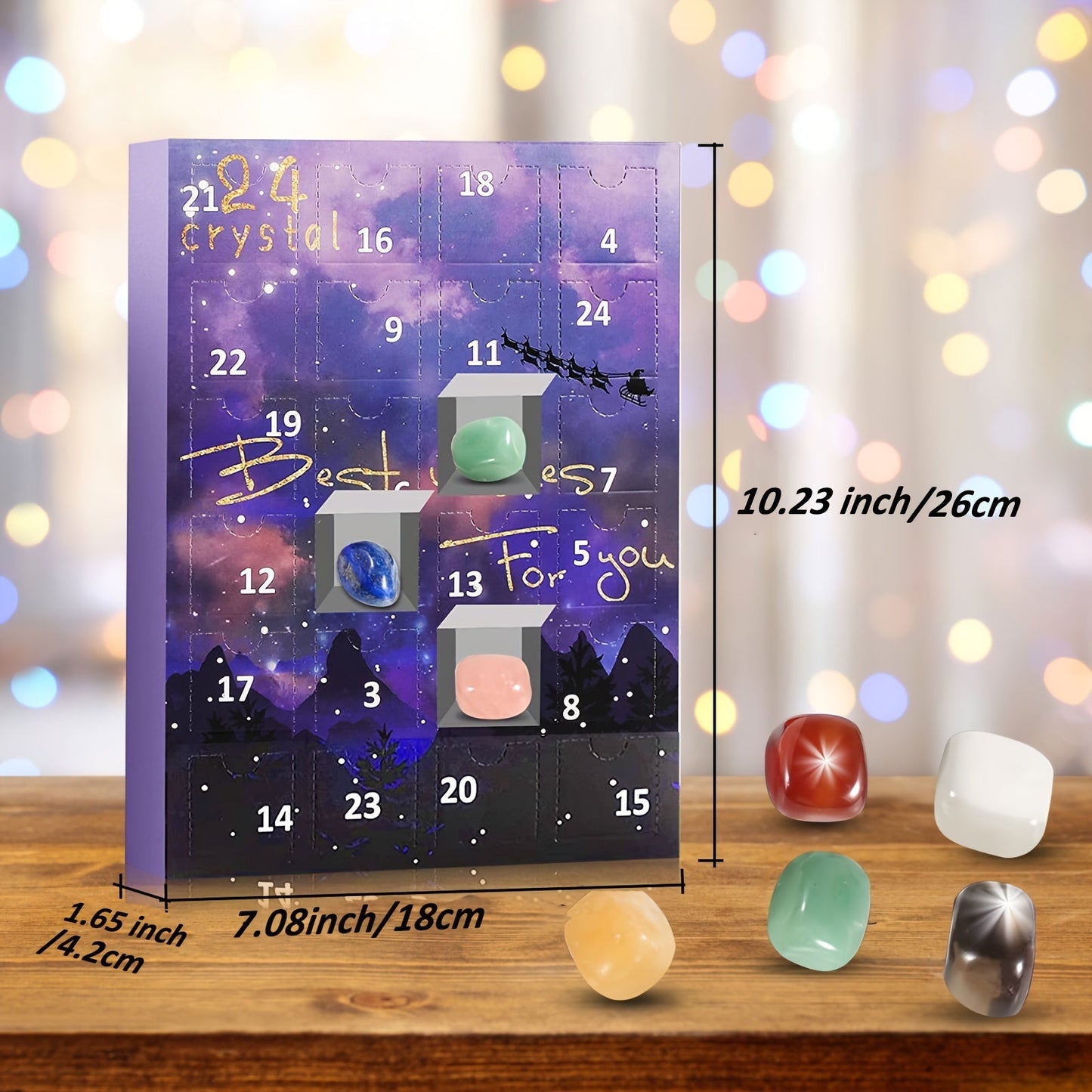Kristallen Adventskalender – 24 Dagen Natuurlijke Edelstenen Cadeau
