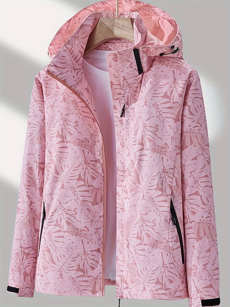 Softshelljacke für Damen – Winddichte Kapuzenjacke mit elegantem Muster