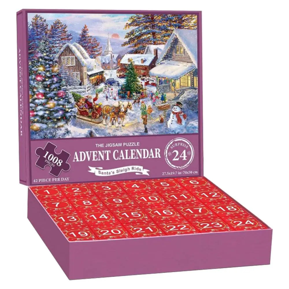Puzzel Adventskalender – 24 Dagen Kerstpuzzel met 1000 Stukjes