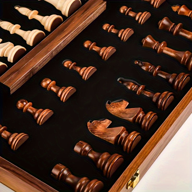 Houten Schaakspel met Opbergkist – Luxe Handgemaakte Schaakset