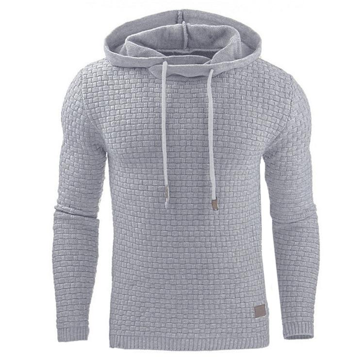 Gebreide herenhoodie – Comfortabele trui met modern wafelpatroon