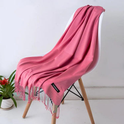 Elegante Dames Sjaal – Zachte Winter Sjaal met Franjes