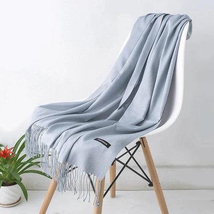 Elegante Dames Sjaal – Zachte Winter Sjaal met Franjes