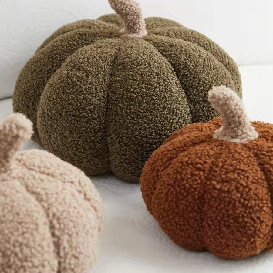 Pluche Pompoen Kussen – Zacht Decoratief Herfstkussen voor Halloween