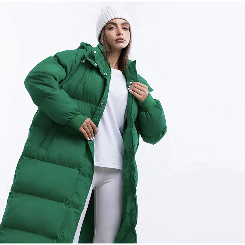 Lange Dames Winterjas met Capuchon – Warm, Winddicht en Modieus