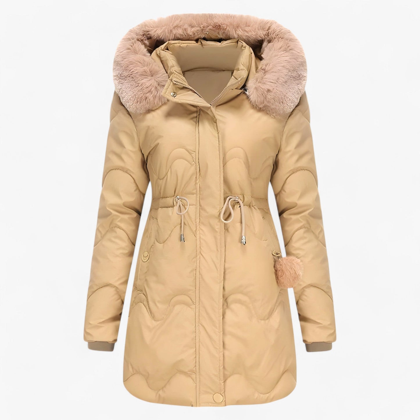 Dames Winterjas – Elegante Warme Jas met Bontkraag en Capuchon