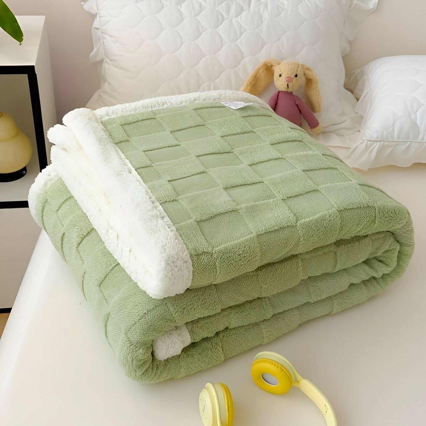 Doppelseitige Plüschdecke – Weiche und warme Decke für Bett und Sofa
