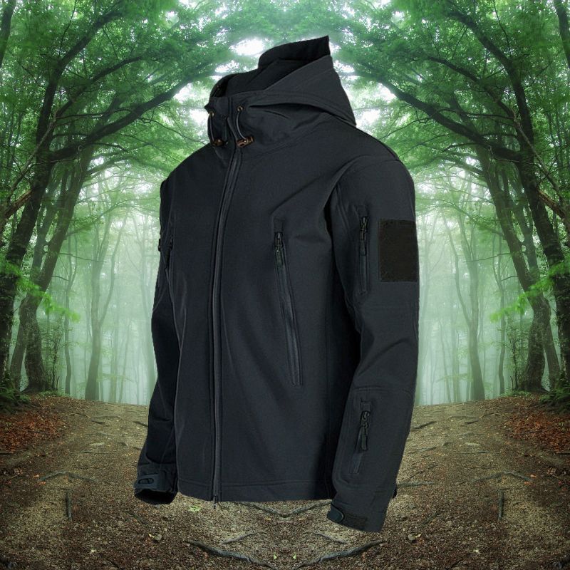 Herren-Softshelljacke für Outdoor-Aktivitäten – Taktisches Design mit Kapuze
