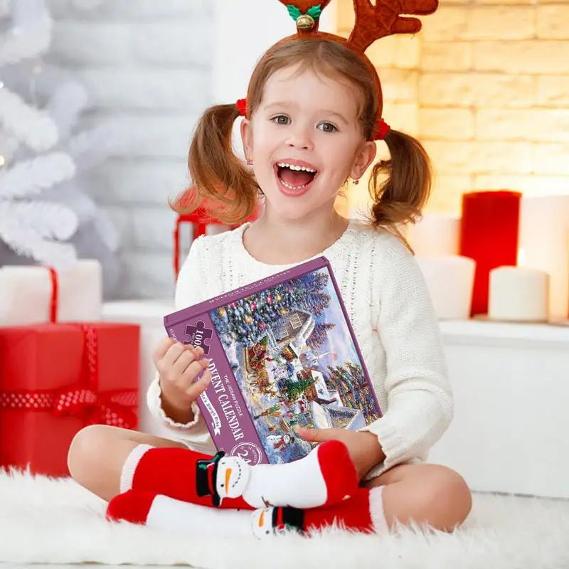 Puzzel Adventskalender met 24 Vakjes – 1008-Delige Kersteditie