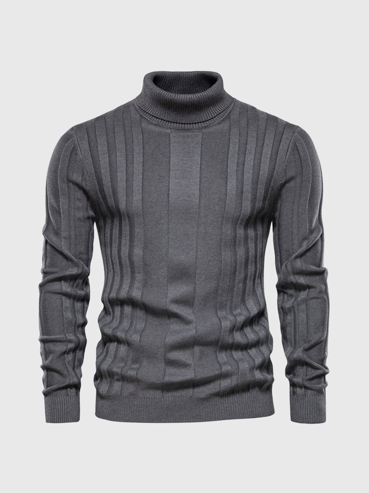 Herren-Rollkragenpullover – Schmal geschnittener Strickpullover mit Rippenmuster