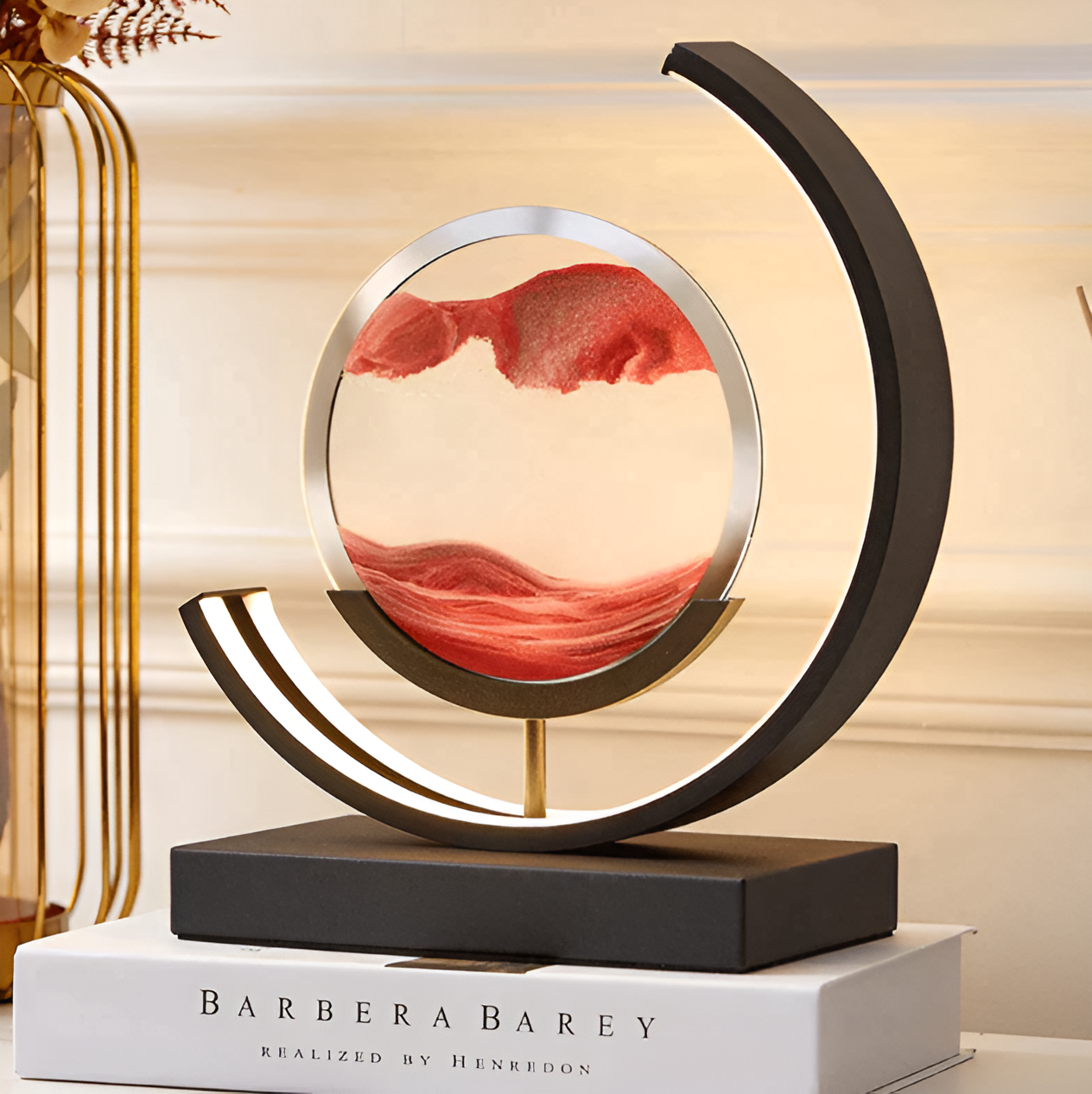 LED Zandloperlamp – Moderne Decoratieve Tafellamp met Zandkunst