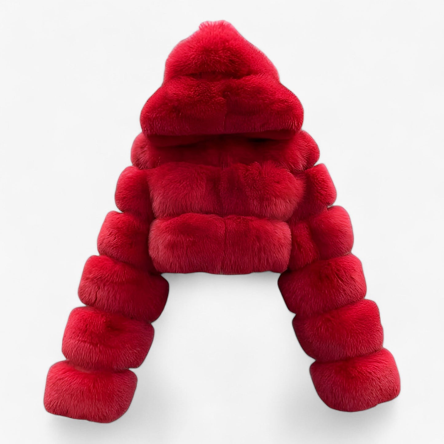 Dames Luxe Winterjas – Elegante Imitatiebontjas met Capuchon