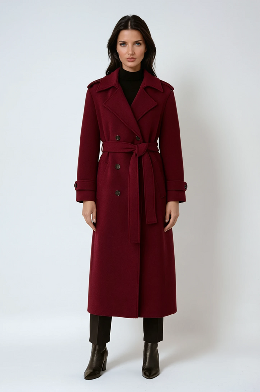 Dames Trenchcoat – Elegante Lange Jas met Ceintuur en Klassieke Snit