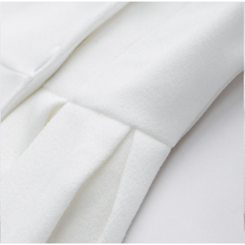 Elegante Lange Damesjas – Stijlvolle Mantel met Split en Ceintuur