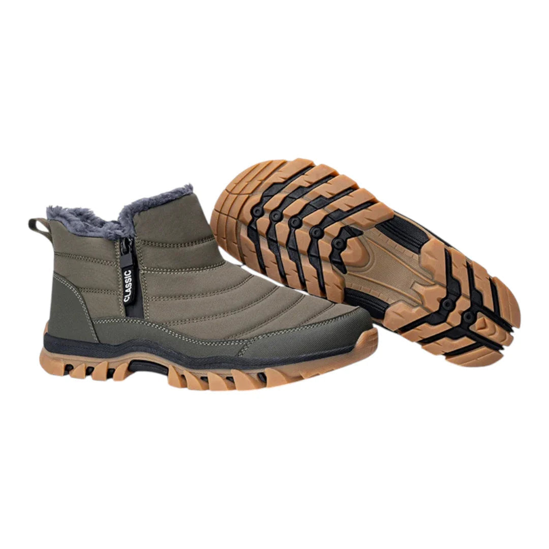 Heren Winter Outdoor Laarzen – Warme Antislip Enkelboots met Rits