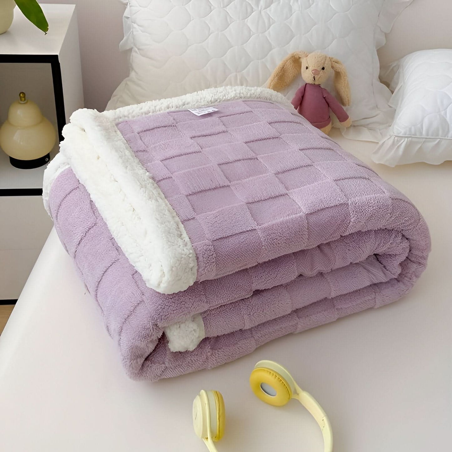 Doppelseitige Plüschdecke – Weiche und warme Decke für Bett und Sofa