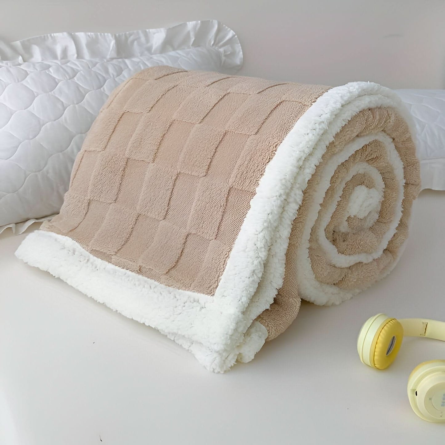 Doppelseitige Plüschdecke – Weiche und warme Decke für Bett und Sofa