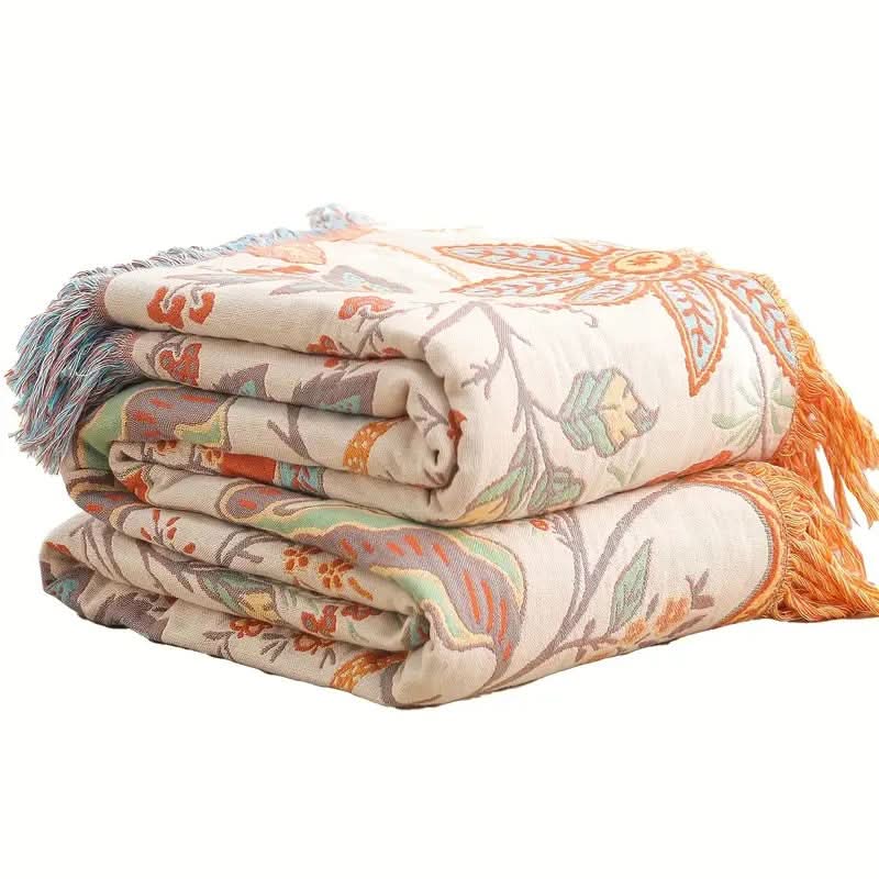 Bohemian Woonsprei met Print – Lichtgewicht Dekensprei voor Bed & Bank