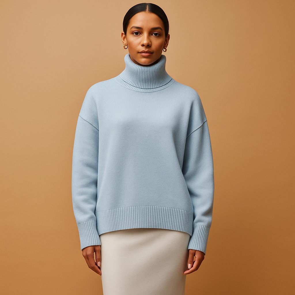 Oversized Damen-Rollkragenpullover mit schmeichelhafter Silhouette und hohem Tragekomfort