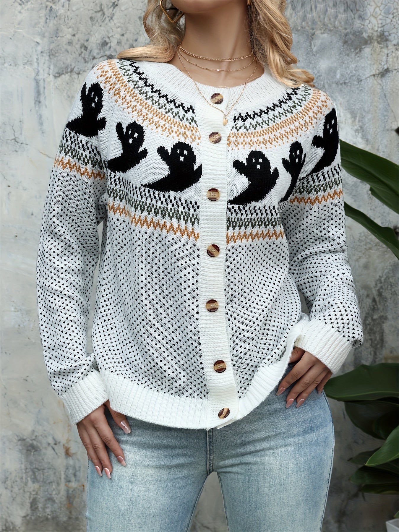 Halloween Dames Vest met Spookmotief – Comfortabel en Stijlvol