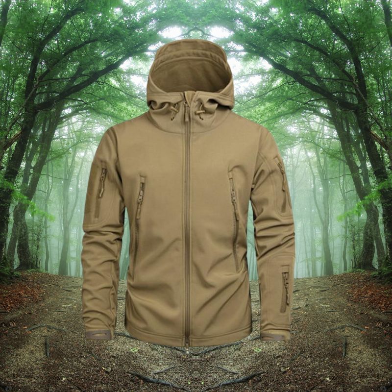 Herren-Softshelljacke für Outdoor-Aktivitäten – Taktisches Design mit Kapuze
