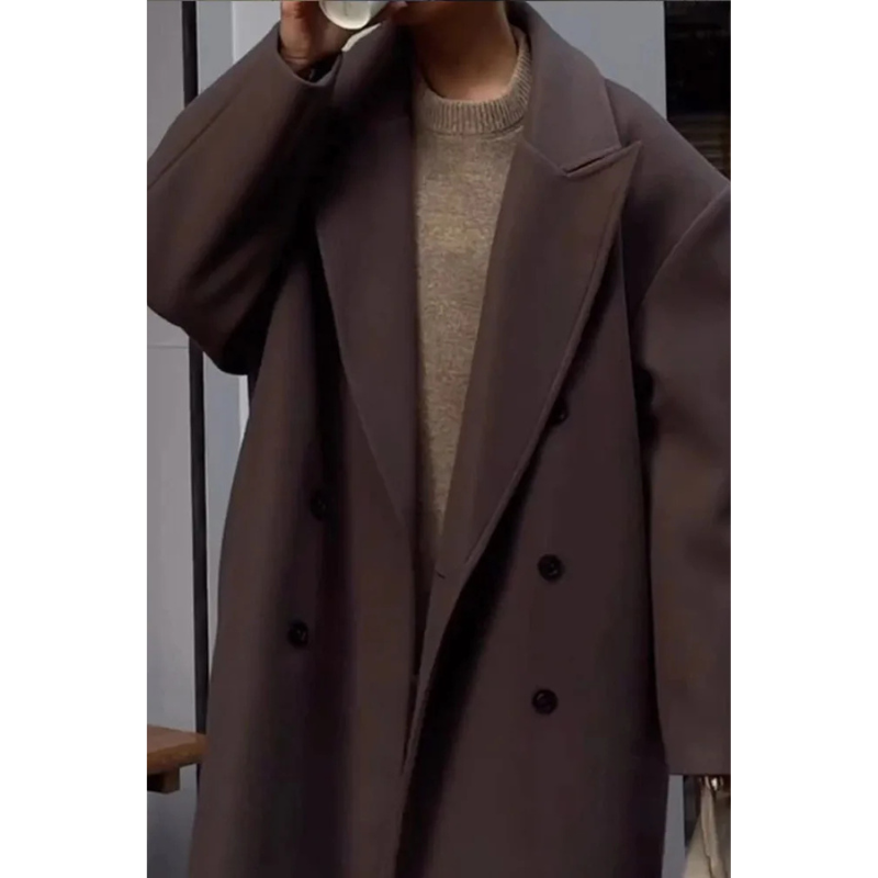 Dames Lange Elegante Mantel – Stijlvolle Overjas met Klassieke Snit