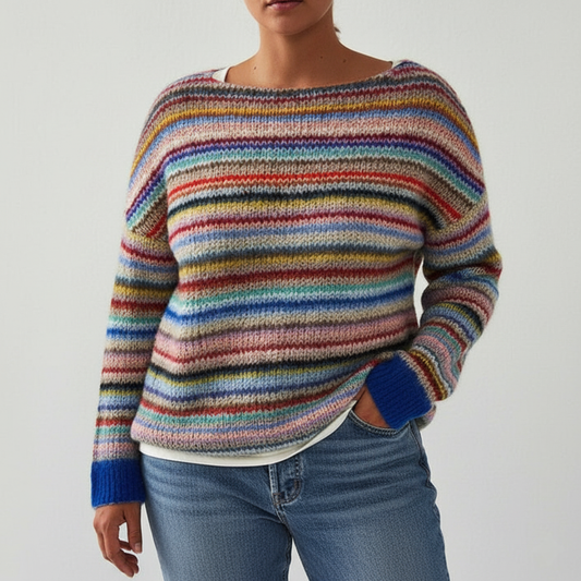 Damenpullover mit farbenfrohem Muster – Warm und stylisch