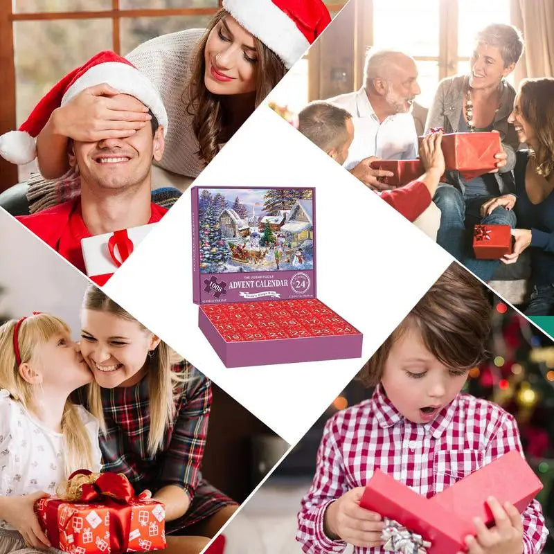 Puzzel Adventskalender – 24 Dagen Kerstpuzzel met 1000 Stukjes